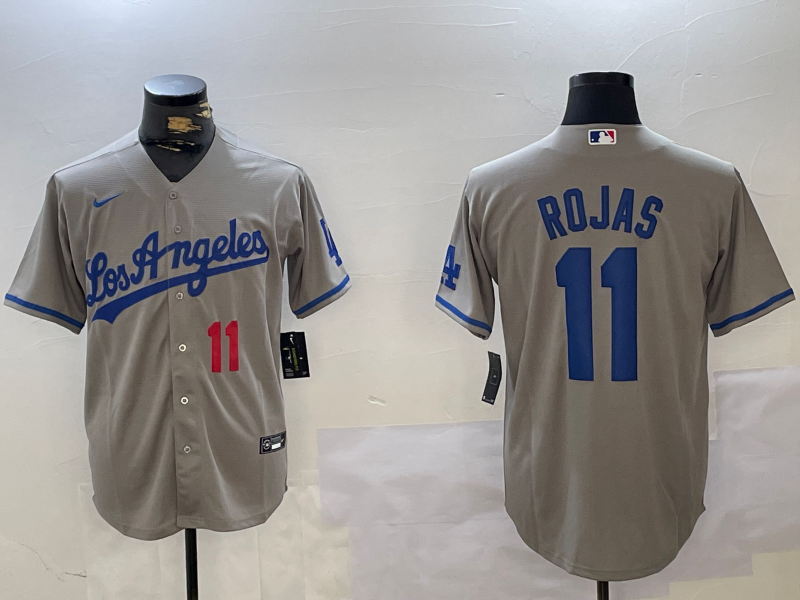 Men's Los Angeles Dodgers Miguel Rojas #11 Gray Jersey